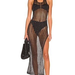 Superdown Black Mesh Swim Cover-Up